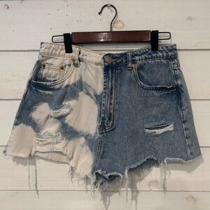 Signature Blue and White Denim Shorts 2 done frayed shorts in size medium